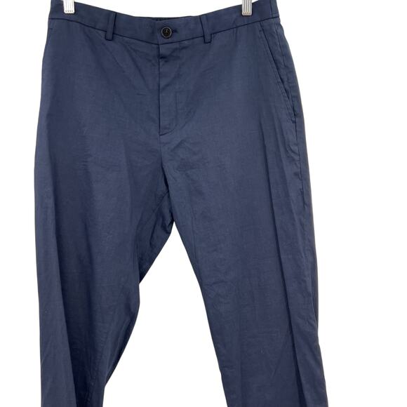 Theory Curtis B Pants Drawstring Crunch Linen Navy Blue Size Medium - Picture 4 of 12